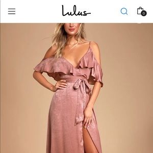 Lulu’s floor length gown in Vintage Rose size L NWT